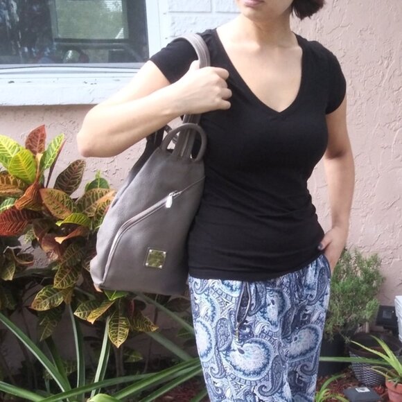 Valentina Gray Leather Bag - Picture 3 of 7